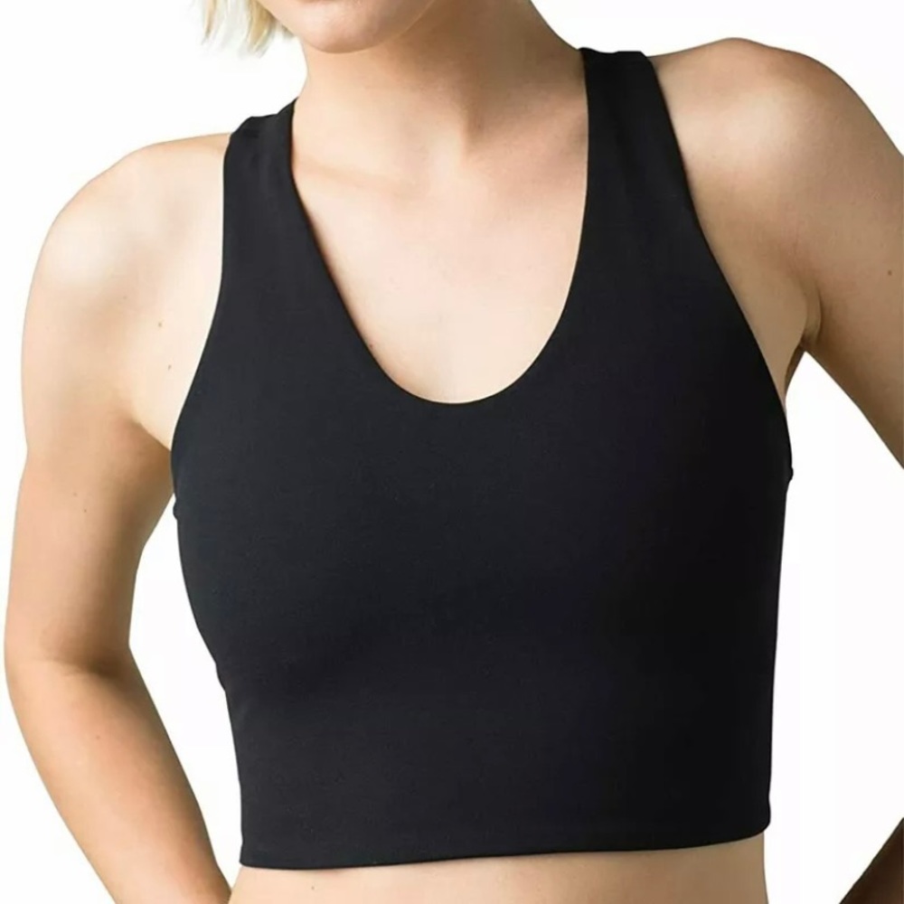 Prana Momento Reversible Crop Top Medium Black